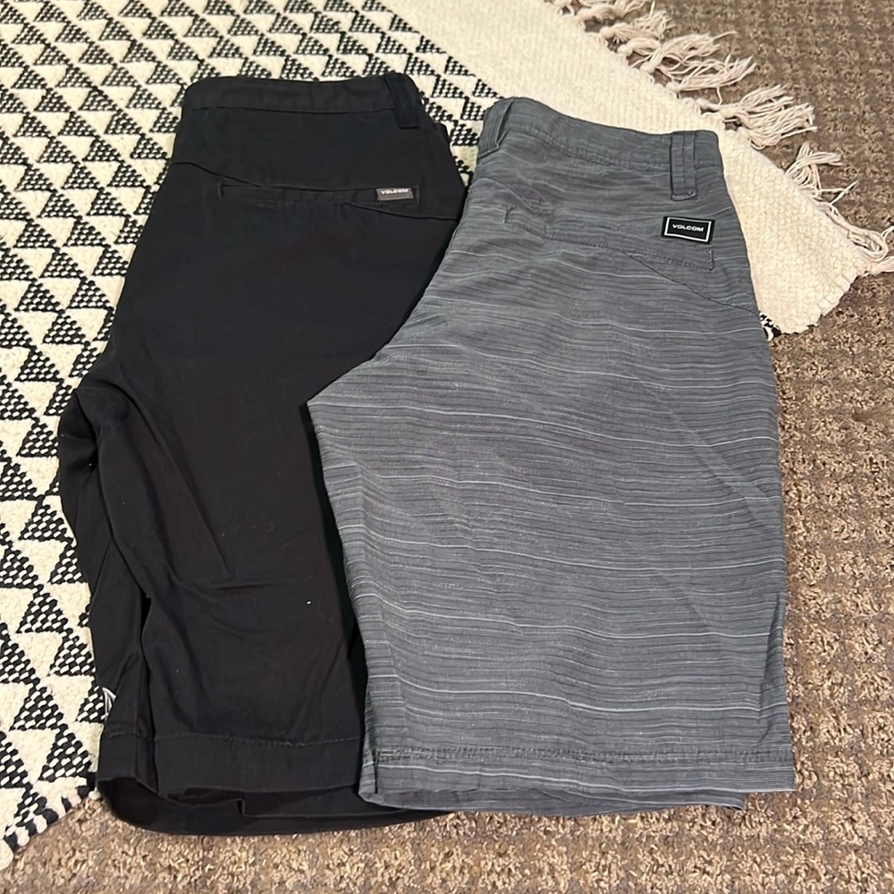 Two Pair Of Volcom Shorts! Size 28 - image 1